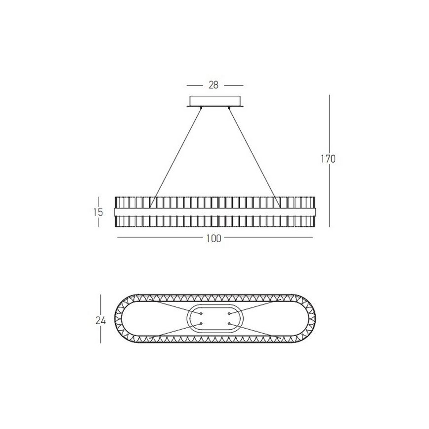 Zambelis 22041 - LED Stmívatelný lustr na lanku LED/68W/230V zlatá