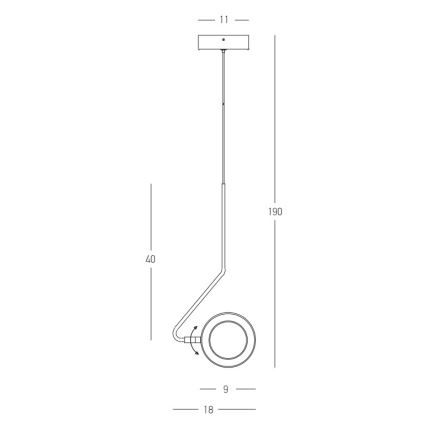 Zambelis 22045 - LED Stmívatelný lustr na lanku LED/7W/230V CRI90 černá