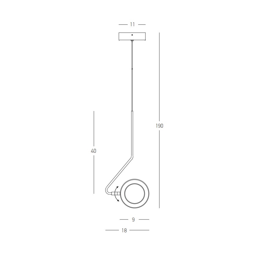 Zambelis 22045 - LED Stmívatelný lustr na lanku LED/7W/230V CRI90 černá