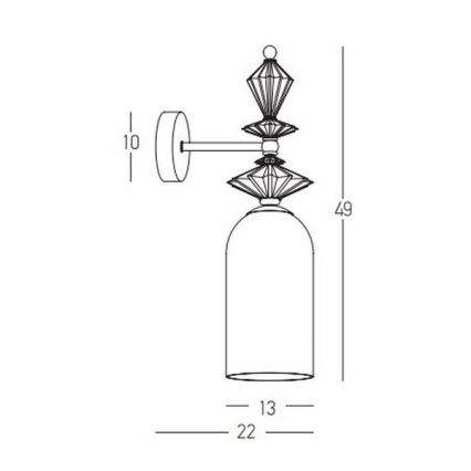 Zambelis 22080 - Nástěnná lampa 1xE27/40W/230V