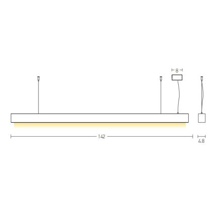 Zambelis 22210 - LED Lustr na lanku LED/45W/230V