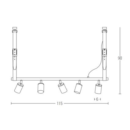 Zambelis 22224 - Lustr na lanku 5xGU10/25W/230V