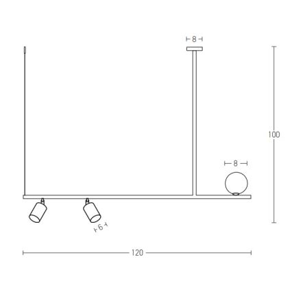 Zambelis 22227 - Lustr na lanku 2xGU10/25W+G9/9W/230V