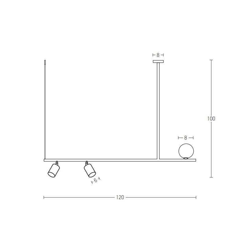 Zambelis 22227 - Lustr na lanku 2xGU10/25W+G9/9W/230V