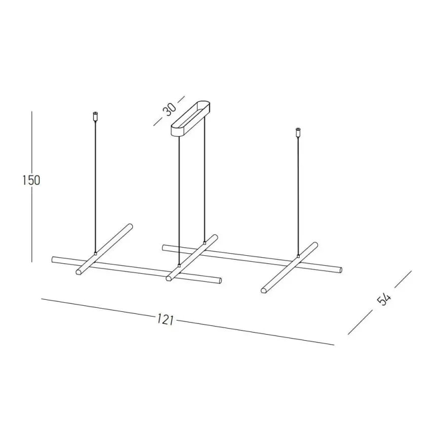 Zambelis 22244 - LED Stmívatelný lustr na lanku LED/50W/230V černá