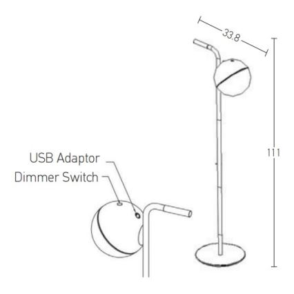 Zambelis E232 - LED Stmívatelná venkovní lampa LED/1,5W/5V IP54 černá