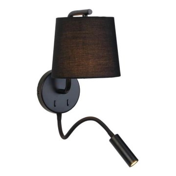 Zambelis H57 - LED Flexibilní svítidlo LED/3W + 1xE27/40W/230V černá