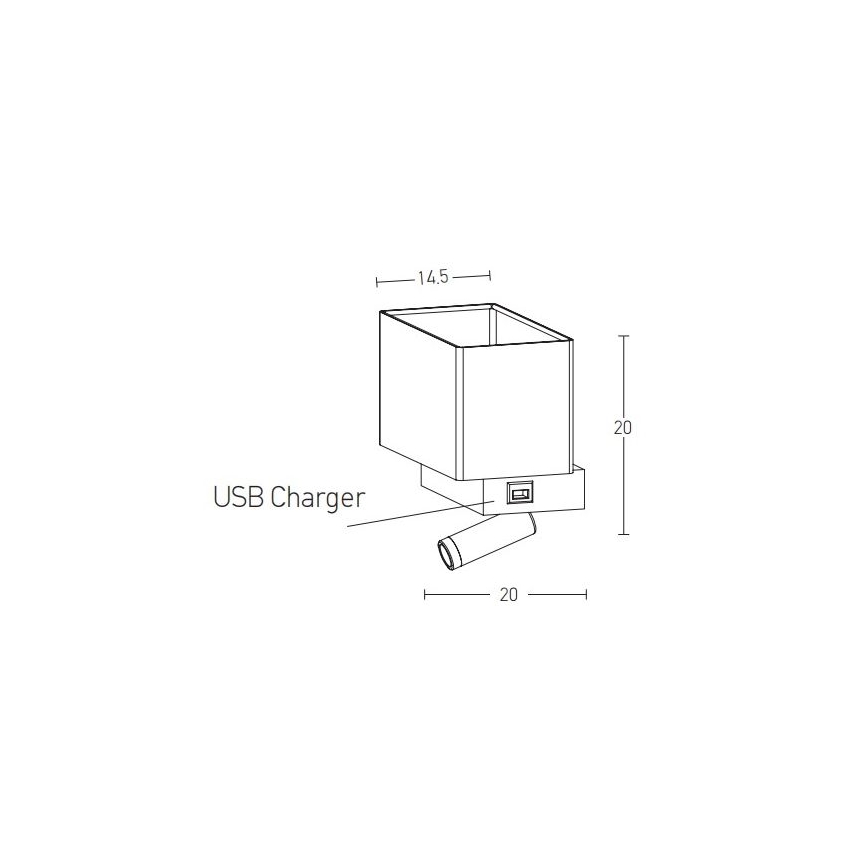 Zambelis H59 - LED Nástěnná lampa LED/3W + 1xE27/40W/230V černá