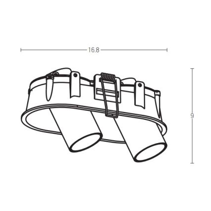 Zambelis Z11207-B - LED Podhledové bodové svítidlo 2xLED/7W/230V CRI90 černá