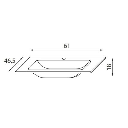 Zápustné umyvadlo CHICAGO 61x46,5 cm lesklá bílá
