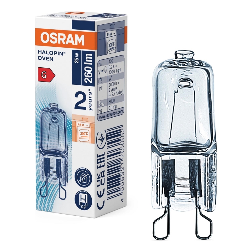Žárovka do trouby HALOPIN G9/25W/230V 2700K - Osram