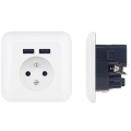 Zásuvka domovní s USB FRENCH 250V/16A