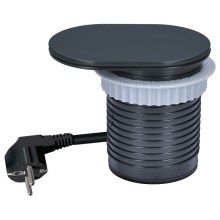 Zásuvkový sloupek pro desku stolu 1x230V + USB-A + USB-C černá