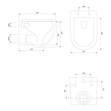 Závěsné WC OTTAWA + záchodové prkénko SoftClose OTTAWA + splachovací tlačítko SIGMA + podomítkový modul + izolační podložka