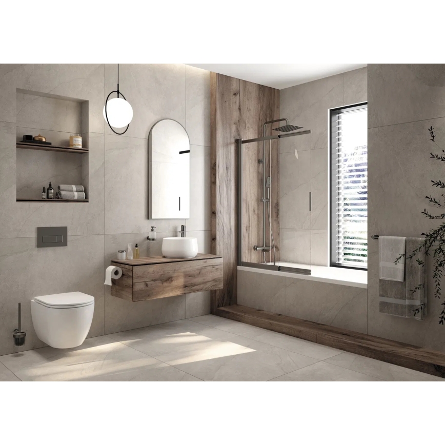 Závěsné WC ROUND + záchodové prkénko SoftClose ROUND + splachovací tlačítko SIGMA + podomítkový modul + izolační podložka