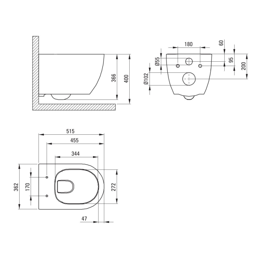 Závěsné WC ROUND + záchodové prkénko SoftClose ROUND + splachovací tlačítko SIGMA + podomítkový modul + izolační podložka