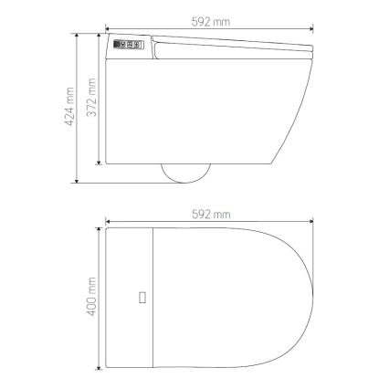Závěsné WC s bidetem TISVILDELEJE 1600W/230V + záchodové prkénko SoftClose + splachovací tlačítko SIGMA + podomítkový modul + izolační podložka + dálkové ovládání