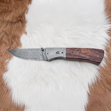 Zavírací damaškový nůž 8 cm ironwood