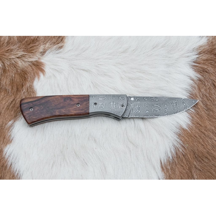 Zavírací damaškový nůž 8 cm ironwood