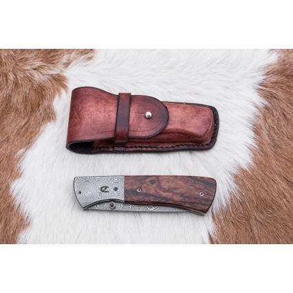 Zavírací damaškový nůž 8 cm ironwood