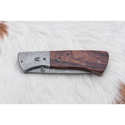 Zavírací damaškový nůž 8 cm ironwood