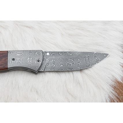 Zavírací damaškový nůž 8 cm ironwood