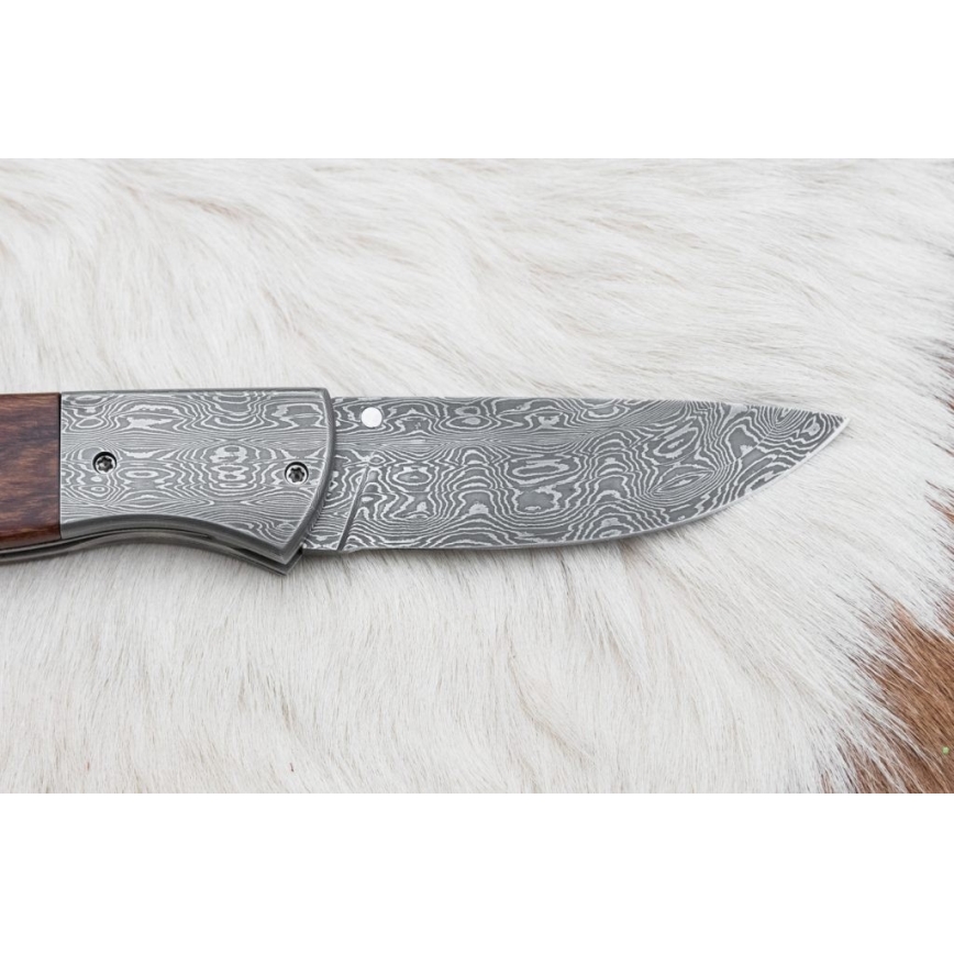 Zavírací damaškový nůž 8 cm ironwood