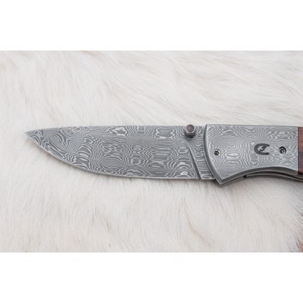 Zavírací damaškový nůž 8 cm ironwood