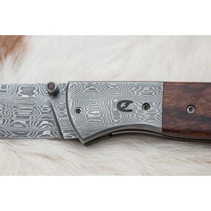 Zavírací damaškový nůž 8 cm ironwood