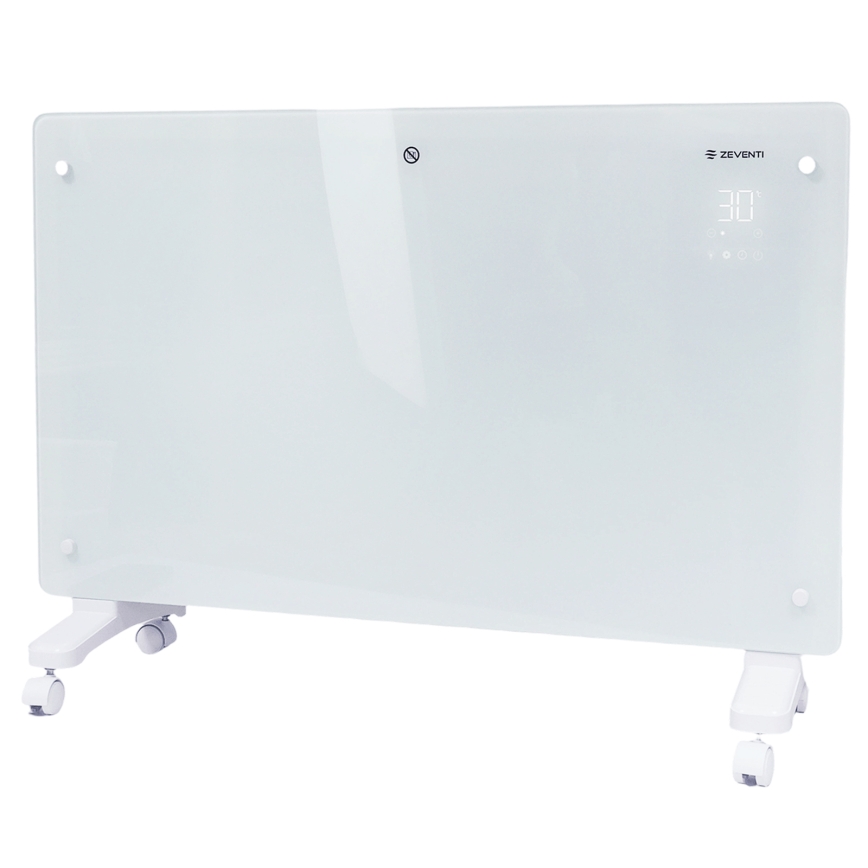 ZEVENTI - Chytrý nástěnný elektrický přímotop/konvektor s LCD displejem 1000/2000W/230V Wi-Fi bílá