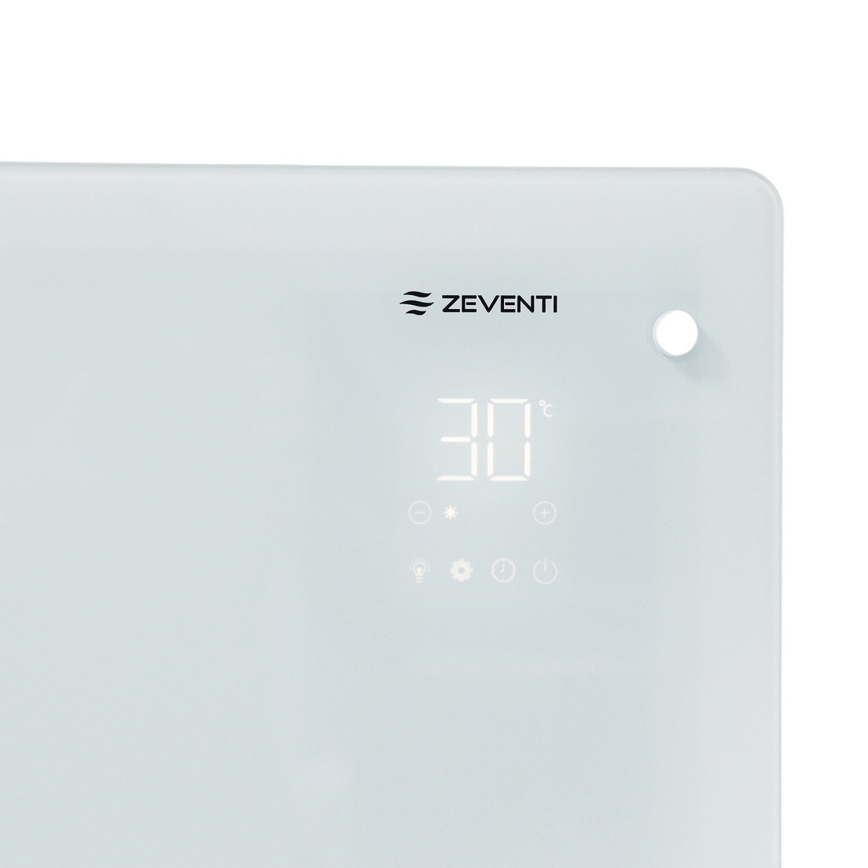 ZEVENTI - Chytrý nástěnný elektrický přímotop/konvektor s LCD displejem 1000/2000W/230V Wi-Fi bílá