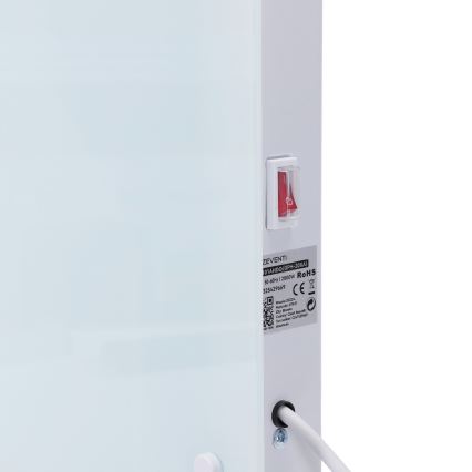 ZEVENTI - Chytrý nástěnný elektrický přímotop/konvektor s LCD displejem 1000/2000W/230V Wi-Fi bílá