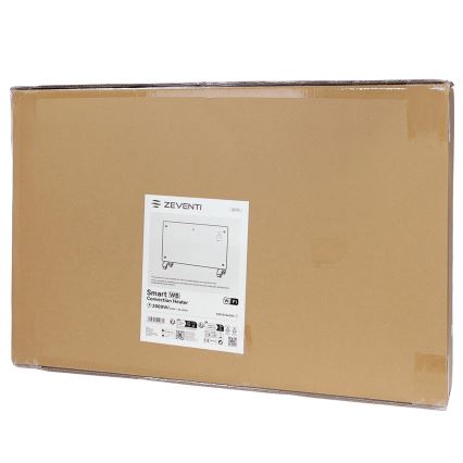 ZEVENTI - Chytrý nástěnný elektrický přímotop/konvektor s LCD displejem 1000/2000W/230V Wi-Fi bílá