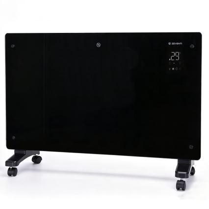 ZEVENTI - Chytrý nástěnný elektrický přímotop/konvektor s LCD displejem 1000/2000W/230V Wi-Fi černá