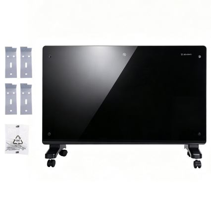 ZEVENTI - Chytrý nástěnný elektrický přímotop/konvektor s LCD displejem 1000/2000W/230V Wi-Fi černá