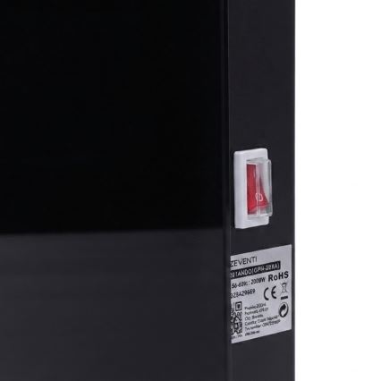ZEVENTI - Chytrý nástěnný elektrický přímotop/konvektor s LCD displejem 1000/2000W/230V Wi-Fi černá