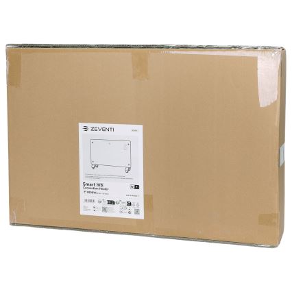 ZEVENTI - Chytrý nástěnný elektrický přímotop/konvektor s LCD displejem 1000/2000W/230V Wi-Fi černá