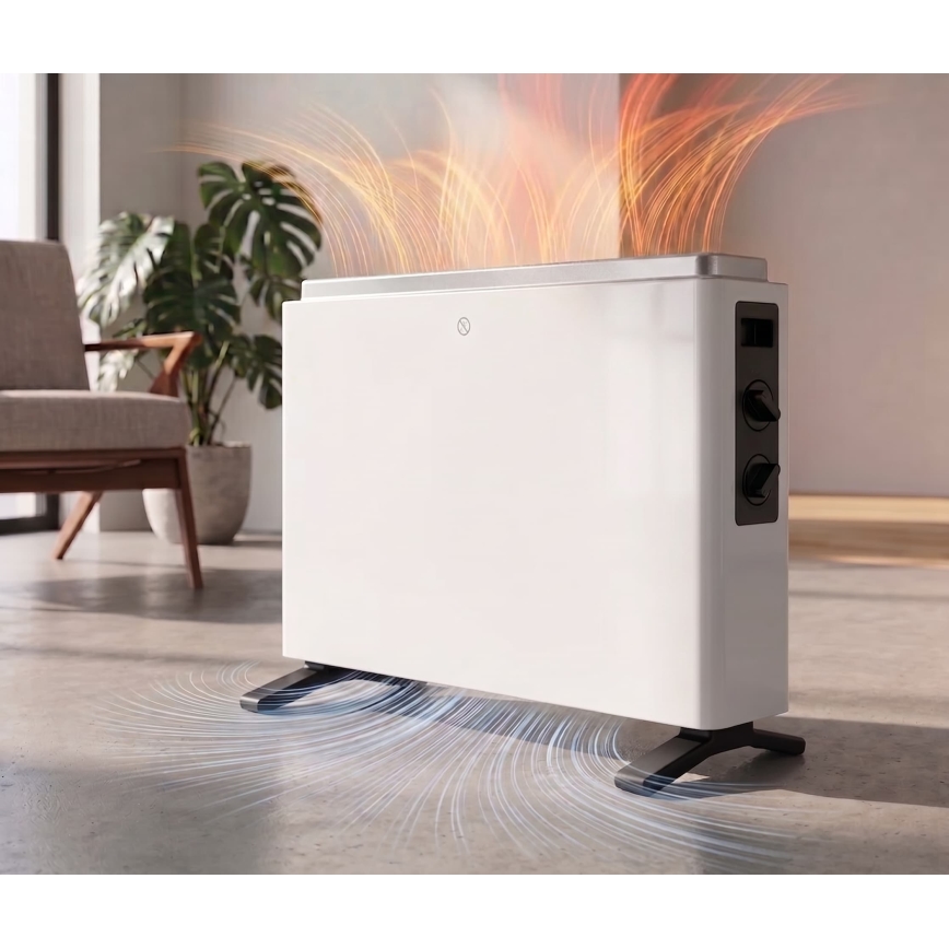ZEVENTI - Elektrický přímotop/konvektor 800/1200/2000W/230V bílá