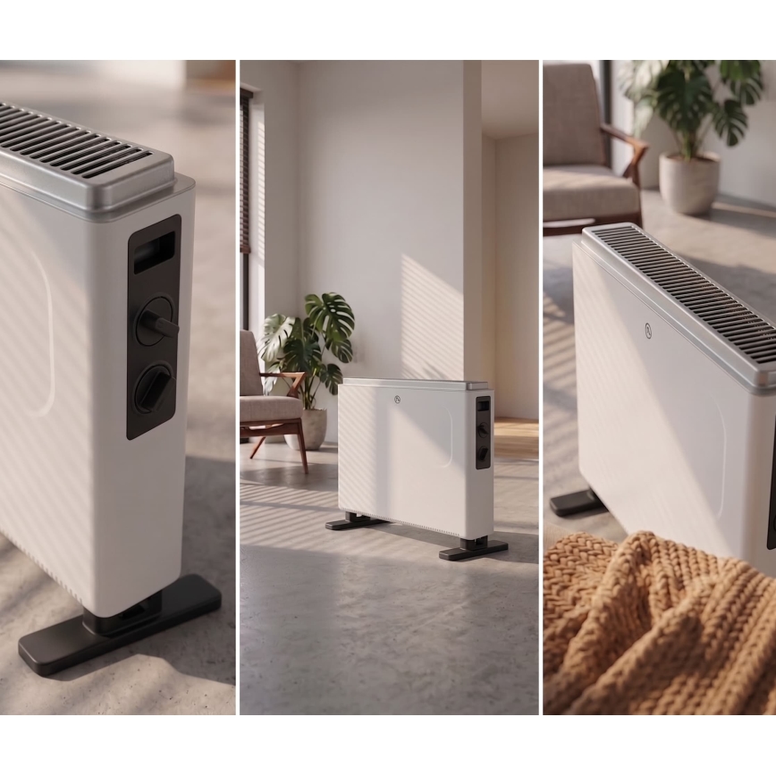 ZEVENTI - Elektrický přímotop/konvektor 800/1200/2000W/230V bílá