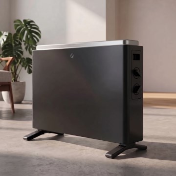 ZEVENTI - Elektrický přímotop/konvektor 800/1200/2000W/230V černá