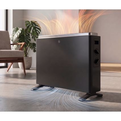 ZEVENTI - Elektrický přímotop/konvektor 800/1200/2000W/230V černá