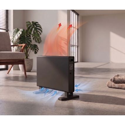 ZEVENTI - Elektrický přímotop/konvektor s LCD displejem 1250/2000W/230V černá + dálkové ovládání