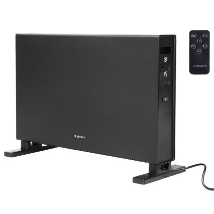 ZEVENTI - Elektrický přímotop/konvektor s LCD displejem 1250/2000W/230V černá + dálkové ovládání