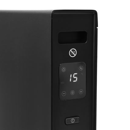 ZEVENTI - Elektrický přímotop/konvektor s LCD displejem 1250/2000W/230V černá + dálkové ovládání