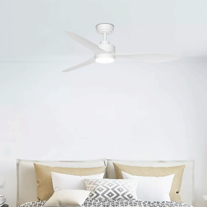 ZEVENTI - LED Stmívatelné stropní ventilátor ULUWATU LED/20W/230V 2700-6500K 132cm bílá + dálkové ovládání