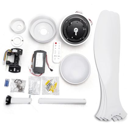 ZEVENTI - LED Stmívatelné stropní ventilátor ULUWATU LED/20W/230V 2700-6500K 132cm bílá + dálkové ovládání