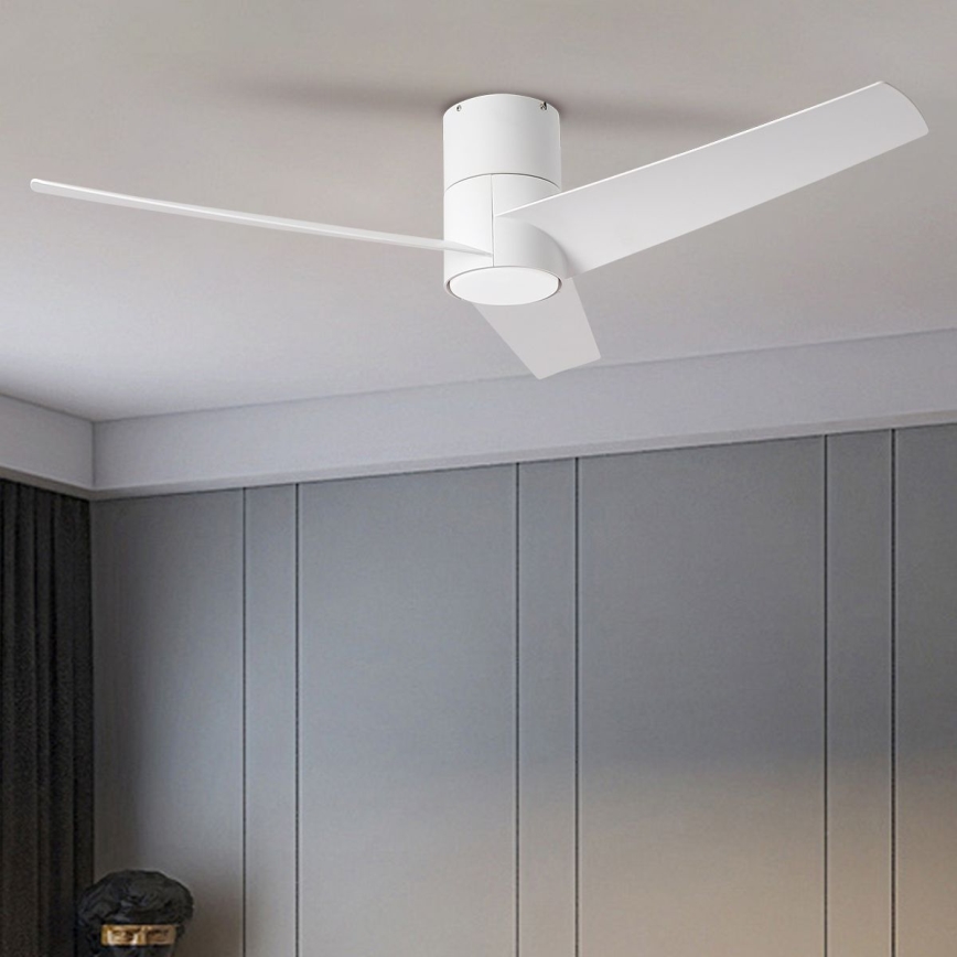 ZEVENTI - LED Stmívatelný stropní ventilátor BARROSA LED/18W/230V 3000-6000K Wi-Fi Tuya bílá + dálkové ovládání