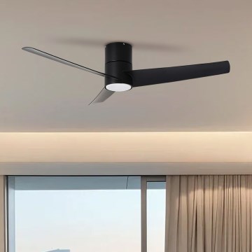 ZEVENTI - LED Stmívatelný stropní ventilátor BARROSA LED/18W/230V 3000-6000K Wi-Fi Tuya černá + dálkové ovládání