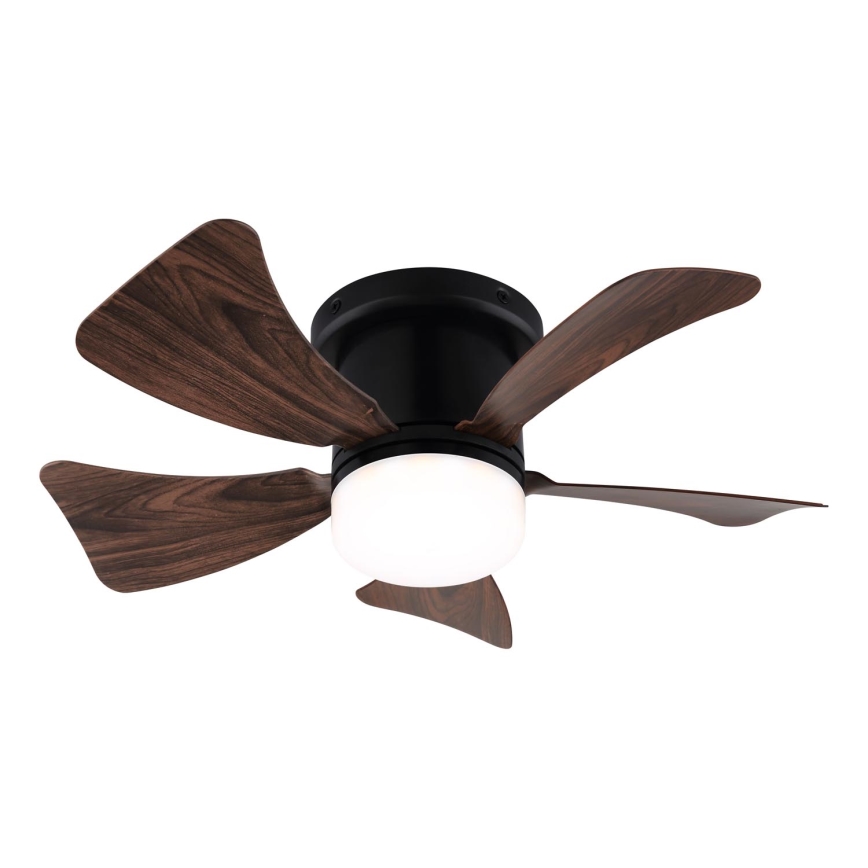 ZEVENTI - LED Stmívatelný stropní ventilátor MUNDAKA LED/10W/230V 3000-6500K hnědá + dálkové ovládání