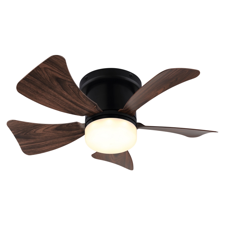 ZEVENTI - LED Stmívatelný stropní ventilátor MUNDAKA LED/10W/230V 3000-6500K hnědá + dálkové ovládání